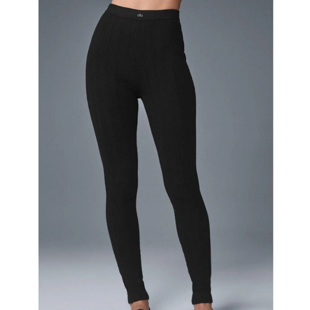 ALO Yoga Pointelle Sweater High Waist Be Mine Leggings